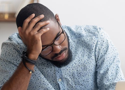 Frustrated man dealing with stress