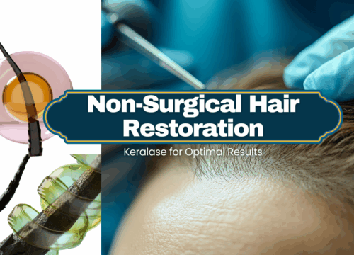 Scalp being treated for hair restoration