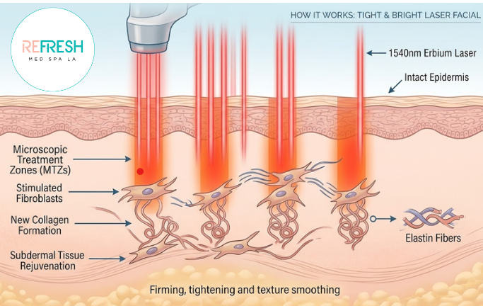 laser entering skin diagram